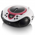 Lenco SCD-38 USB Pink - Tragbares FM-Radio mit CD/MP3-Player - USB-Eingang - AUX-Eingang - Pink