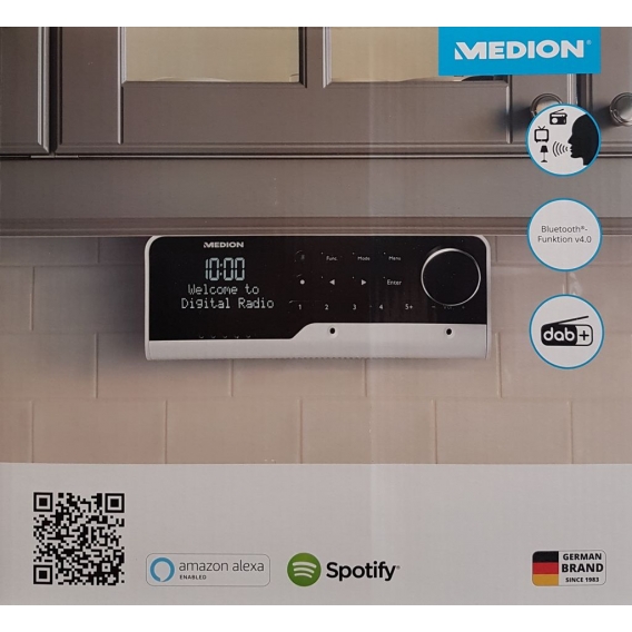 Medion P66120 (MD44120) WLAN Unterbauradio mit Amazon Alexa, weiß