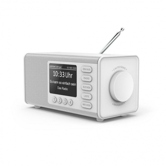 Hama DR1000DE Digitalradio FM DAB DAB+ Alarm Extragroßes 4 Zoll Display Weiß