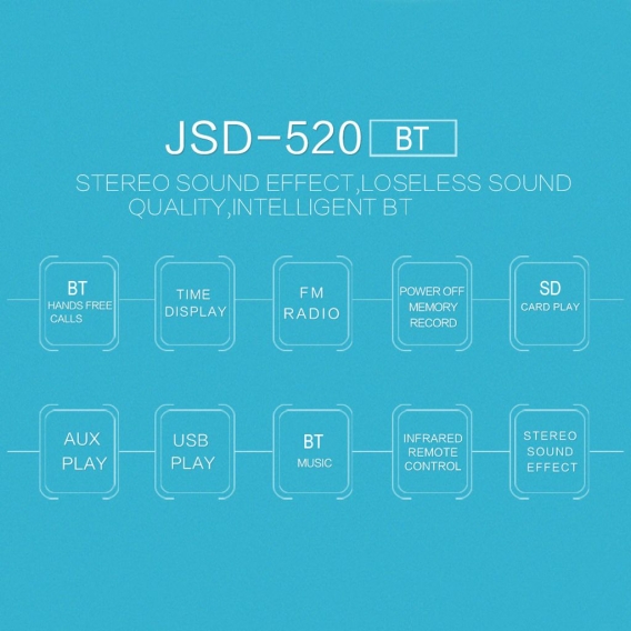 JSD-520 Bluetooth Auto-Audio-Player Autoradio Stereo Autoradio 12 V FM-Aux-Eingangsempf?nger im Armaturenbrett SD-Kartensteckpla