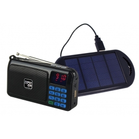 More about POWERplus Crow Solar USB aufladbares FM Scan Radio mit USB/SD MP3 Funktion Taschenlamp und Zeitfunktion