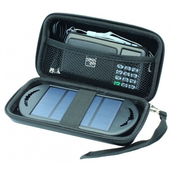 POWERplus Crow Solar USB aufladbares FM Scan Radio mit USB/SD MP3 Funktion Taschenlamp und Zeitfunktion