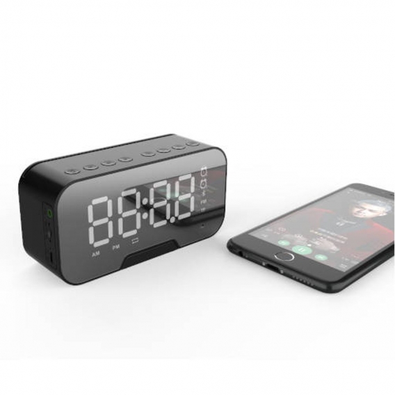 Radiowecker Radio mit Bluetooth-Lautsprecher schwarz quickmedia