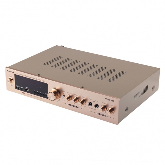 MECO 2000W HiFi bluetooth 5.0 Verstärker Digital Power Audio Amplifier mit FM Radio mit Fernbedienung Gold