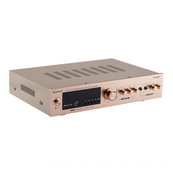 MECO 2000W HiFi bluetooth 5.0 Verstärker Digital Power Audio Amplifier mit FM Radio mit Fernbedienung Gold