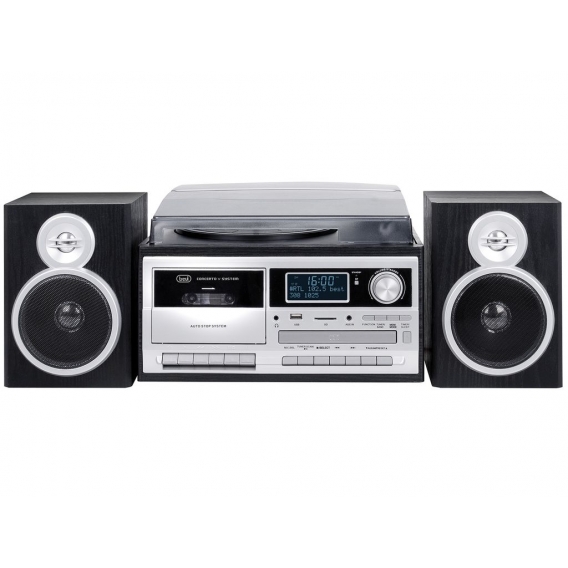 Stereo Plattenspielersystem mit Digital DAB / DAB Empfänger + Bluetooth-Encoding, Kassette, Fernbedienung in schwarz TT 1072