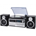 Stereo Plattenspielersystem mit Digital DAB / DAB Empfänger + Bluetooth-Encoding, Kassette, Fernbedienung in schwarz TT 1072