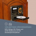 auna Musicbox Jukebox - Retro-Stereoanlage, Musikanlage, Plattenspieler, MP3-fähiger CD-Player, Bluetooth, USB, SD, UKW-Tuner, A