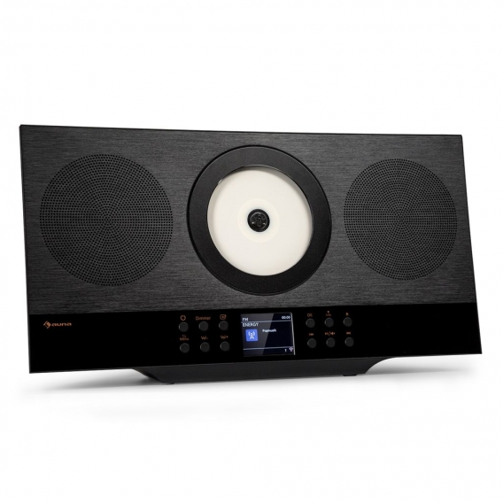 auna Blackstar Swing Vertikal-Stereoanlage - Kompaktanalage mit Internetradio, DAB+ Tuner , FM-Empfänger , Bluetooth 5.0 , CD MP