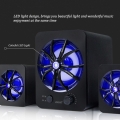 SADA D-207 Computer Lautsprecher USB verdrahtete Kombination Lautsprecher Bunte LED Bass Stereo Musik Player Subwoofer Lautsprec