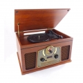 INOVALLEY RETRO10E-BTH-N - Retro-HiFi-System - Bluetooth-Konnektivität, USB, Vinyls, CD, K7-Audio, FM-Radio, Aux-In - Altes Holz