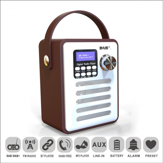 DAB / DAB + Digitalradio Drahtlose Bluetooth-Lautsprecher MP3-Player AUX IN TF U-Diskettenlaufwerk FM-Radio mit tragbarem Wecker