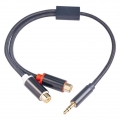 30,5 cm Stereo-Audiokabel, vergoldeter Y-Splitter für HiFi-Stereosystem-Lautsprecher MP3