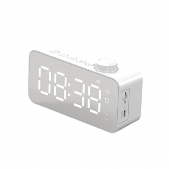 Radiowecker mit Bluetooth-Lautsprecher Sleep-Timer LED-Display mit Dimmer TF-Karte V5.0 FM-Radio Bass-Temperatursensor Snooze fü