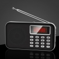 Mini Digital AM FM Radio Lautsprecher AUX MP3 Player USB TF Karte LED Lampe Farbe Schwarz