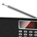 Mini Digital AM FM Radio Lautsprecher AUX MP3 Player USB TF Karte LED Lampe Farbe Schwarz