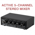 Tragbarer 5-Wege-Stereo-Aktivmischer Audio-Mehrkanal-Mixer mit Kopfhörermonitor