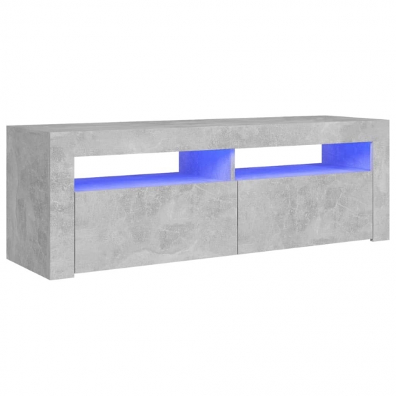 Duolm TV-Schrank mit LED-Leuchten Betongrau 120x35x40 cm