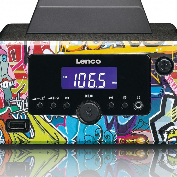 Lenco MC-020 Tags - Mikro-Stereoanlage mit FM-Radio, Bluetooth, USB und AUX-Eingang - Tags