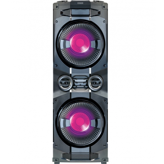 SCHWAIGER -658057- Bluetooth Party Soundsystem mit LED-Lichteffekten, Schwarz