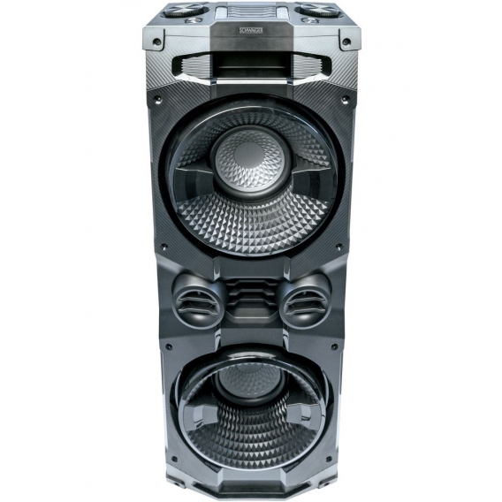 SCHWAIGER -658057- Bluetooth Party Soundsystem mit LED-Lichteffekten, Schwarz