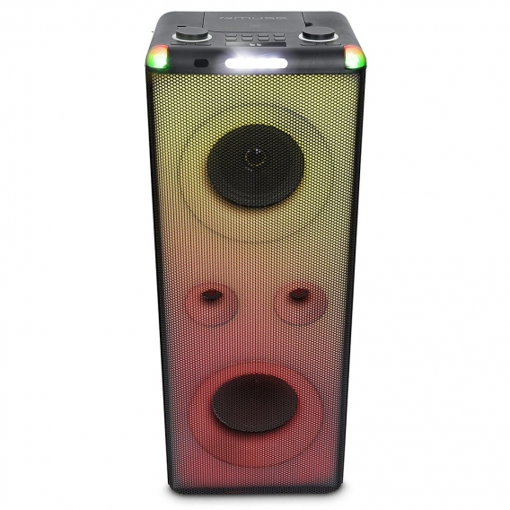 Enceinte Bluetooth Muse M-1958DJ Party Box avec CD, USB, Radio FM, Puissance 500W, Animation LED + Strobe, Microphone, Téléco