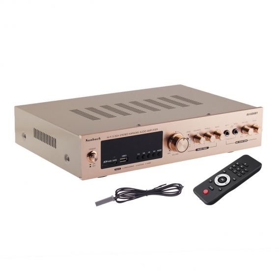 2000W Verstärker HIFI Amplifier Bluetooth Power Radio FM Vollverstärker GoldenD. gold EU plug