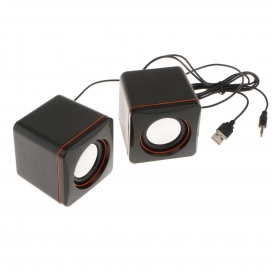 More about 2x Portable Verkabelt Lautsprecher 3.5mm Audio Stereo Speaker + Audiokabel und USB-Kabel