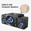 SADA D-208 3-in-1-Heimlautsprecherset Super-Bass-Subwoofer mit buntem LED-Licht 3,5-mm-Kabellautsprecher mit USB-Stromversorgung