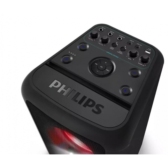 Philips NX200/10 schwarz Bluetooth-Partylautsprecher Mikrofoneingang Karaoke