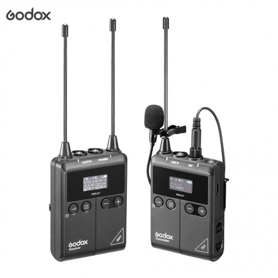 Godox WMicS1 kit1 UHF-Funkmikrofonsystem mit 1-teiligem TX1-tragbarem Body-Pack-Sender + 1-teiligem tragbaren RX1-Empfaenger fue