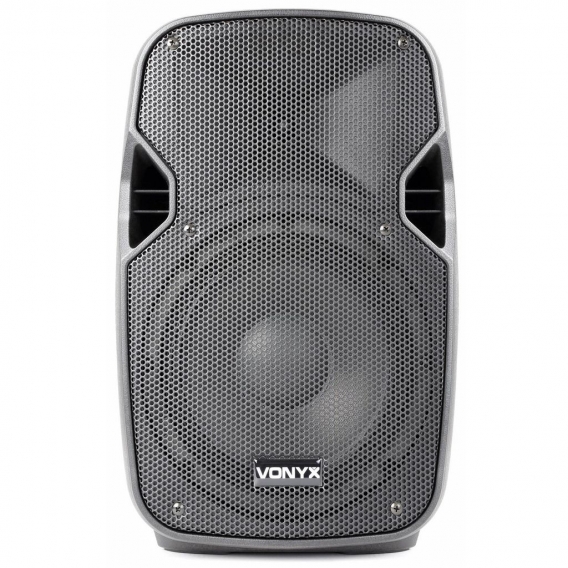 Vonyx AP800A PA Lautsprecher Aktivbox (200 Watt max., 20 cm (8'')-Subwoofer, Stereo-Cinch-Line-In, 6,3 mm-Klinke-Mic-In, PA-Out,