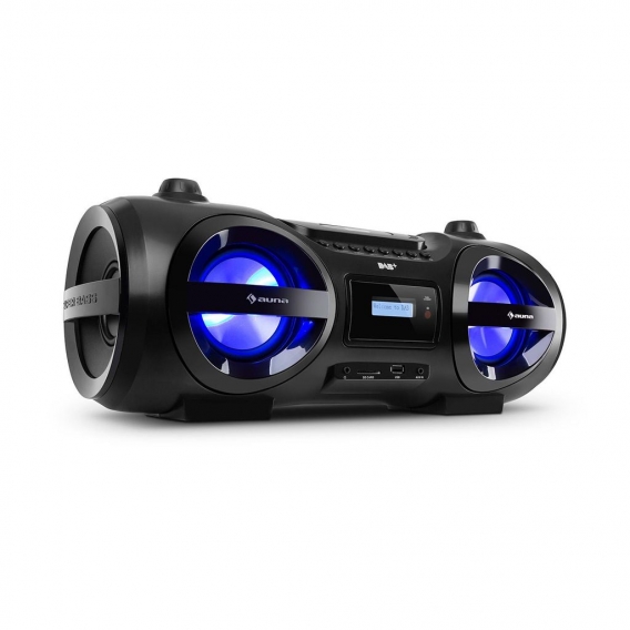 auna Soundblaster DAB Boombox Ghettoblaster , Bluetooth , Top-Loading CD-Player , SD / USB-Ports , MP3 , DAB+ / UKW-Radio , Musi