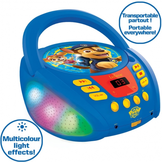 Lexibook RCD109PA Paw Patrol Kinder CD-Player mit Bluetooth und LED