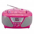 Bigben Interactive CD60RSSTICK Tragbares Kinder Radio, FM, CD-Audio, Portable CD Player, Farbe: Pink