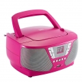 Bigben Interactive CD60RSSTICK Tragbares Kinder Radio, FM, CD-Audio, Portable CD Player, Farbe: Pink