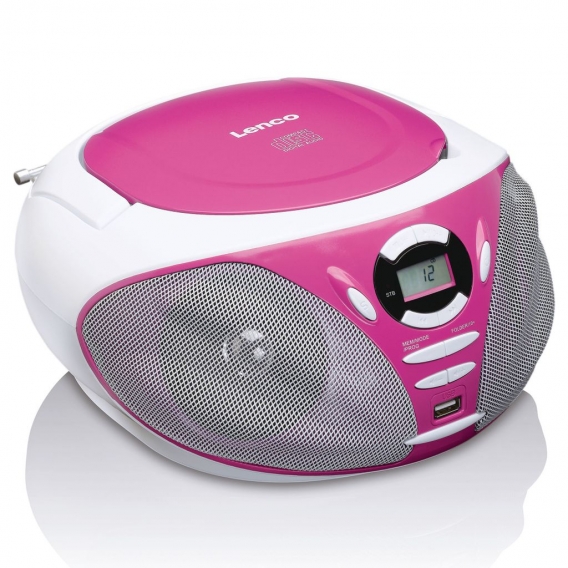 Lenco SCD-300PK - Tragbares Radio MP3 CD USB - Pink