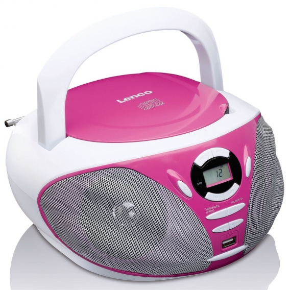 Lenco SCD-300PK - Tragbares Radio MP3 CD USB - Pink