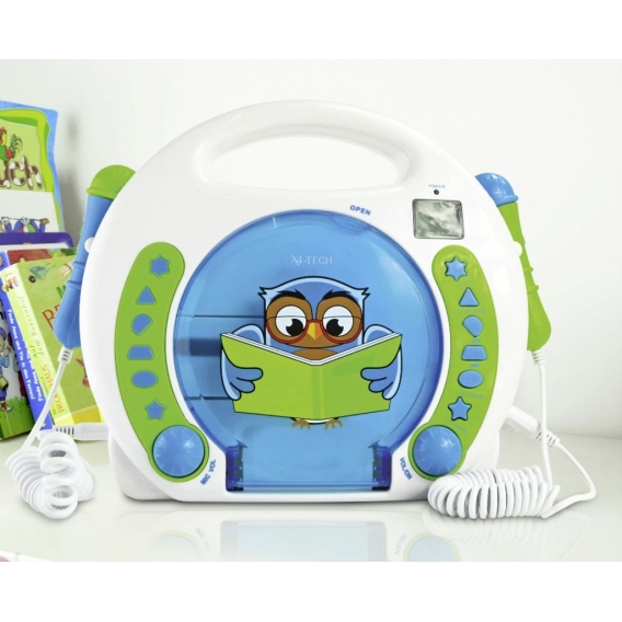 X4-TECH Bobby Joey Lese Eule Kinder CD-Player mit Karaoke- und Hörbuchfunktion