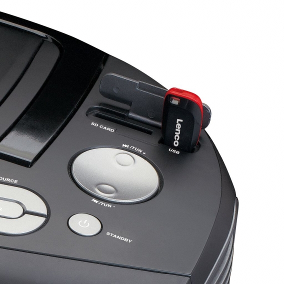 Lenco SCD-100BK - Tragbares PLL FM-Radio CD- Player einschließlich Bluetooth/USB und SD-Player - Schwarz