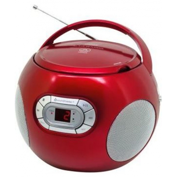 Soundmaster SCD2120 CD-Boombox, UKW/MW, Hörbuchfunktion, AUX-In, versch. Farben Farbe: Rot