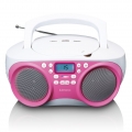 Lenco SCD-301PK - Tragbares FM-Radio CD/MP3/USB-Player - Rosa