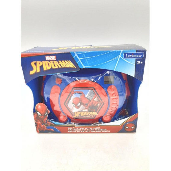 Lexibook Marvel Spider-Man Peter Parker CD-Player mit 2 Spielzeug-Mikrophonen, Kopfhöreranschluss. Batteriebetrieben, Blau / Rot