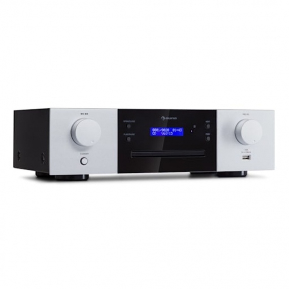 auna CD-1000 DG HiFi CD-Player - LED-Display und Aluminium-Frontpanel - Fernbedienung - USB / CD-R, CD-RW und MP3