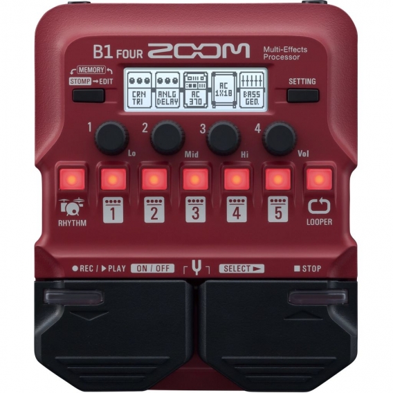 Zoom B1 Four Multi-Effects Processor for electric bass guitar