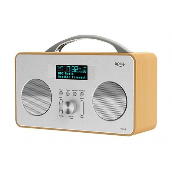 XORO DAB+ Radio DAB240, FM, 4W, LCD, Farbe: Silber/Holz