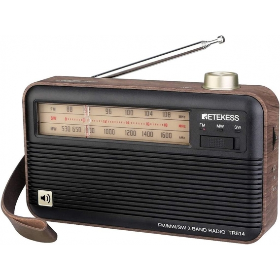 Retekess TR614 Tragbares Radio, Retro Radio FM AM SW, Gute Klangqualität, Guter Empfang, mit Kopfhöreranschluss, Analoges Radio 