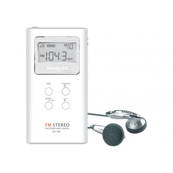 Sangean DT-120 weiss PLL-Pocket-Radio o. LS