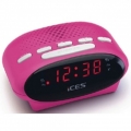 Ices ICR-210, Uhr, FM,PLL, LED, 1,52 cm (0.6 Zoll), Pink, 3 V