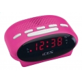 Ices ICR-210, Uhr, FM,PLL, LED, 1,52 cm (0.6 Zoll), Pink, 3 V